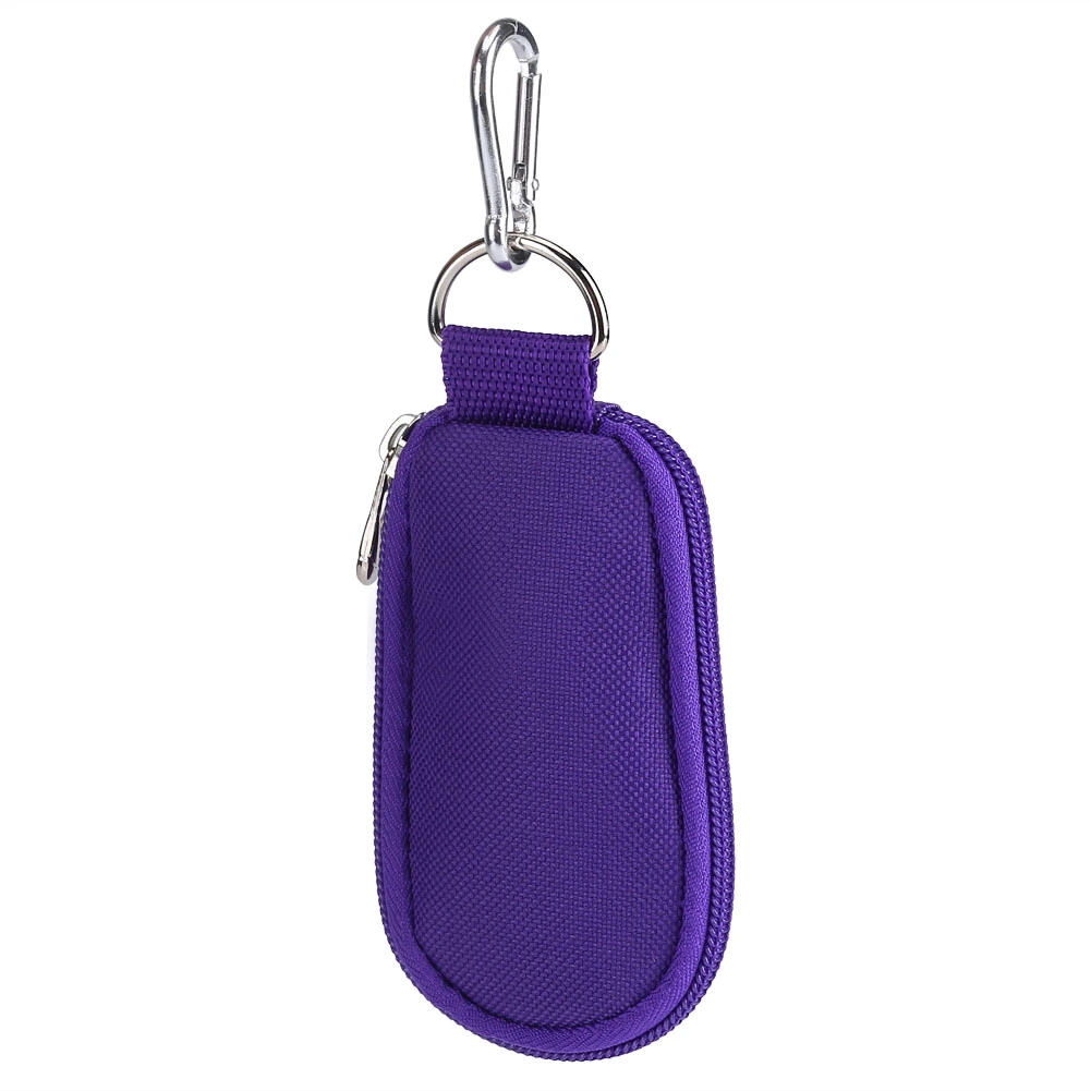Portable key Chain Style 10-Compartment 2/3ML Essential Oil Holder Storage Bag Case (Purple)