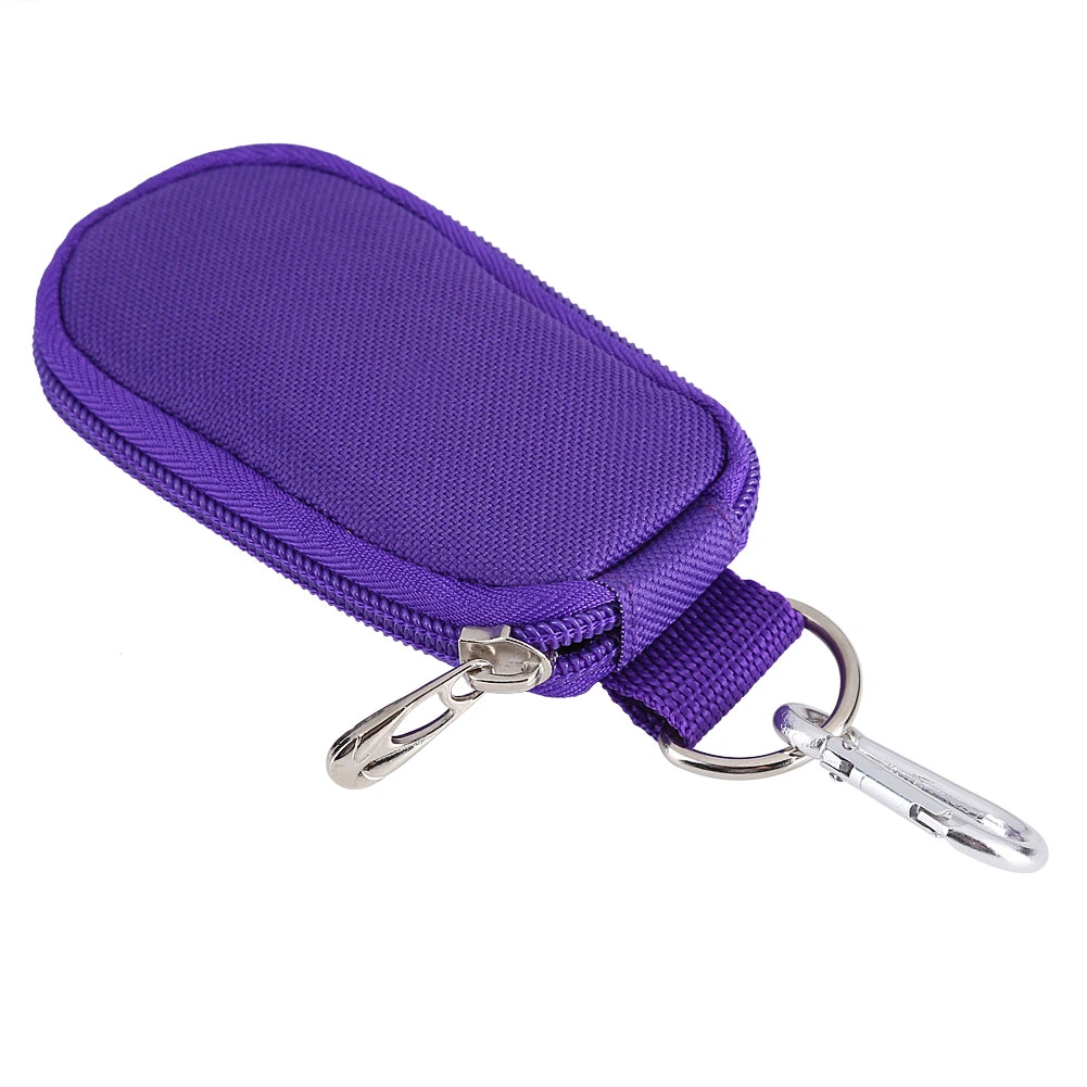 Portable key Chain Style 10-Compartment 2/3ML Essential Oil Holder Storage Bag Case (Purple)