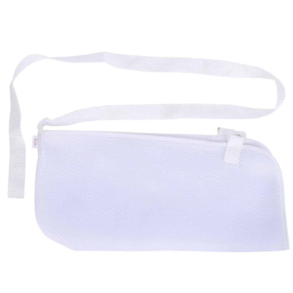 Adjustable Breathable Mesh Arm Sling Elbow Brace Support Shoulder Immobilizer (White)