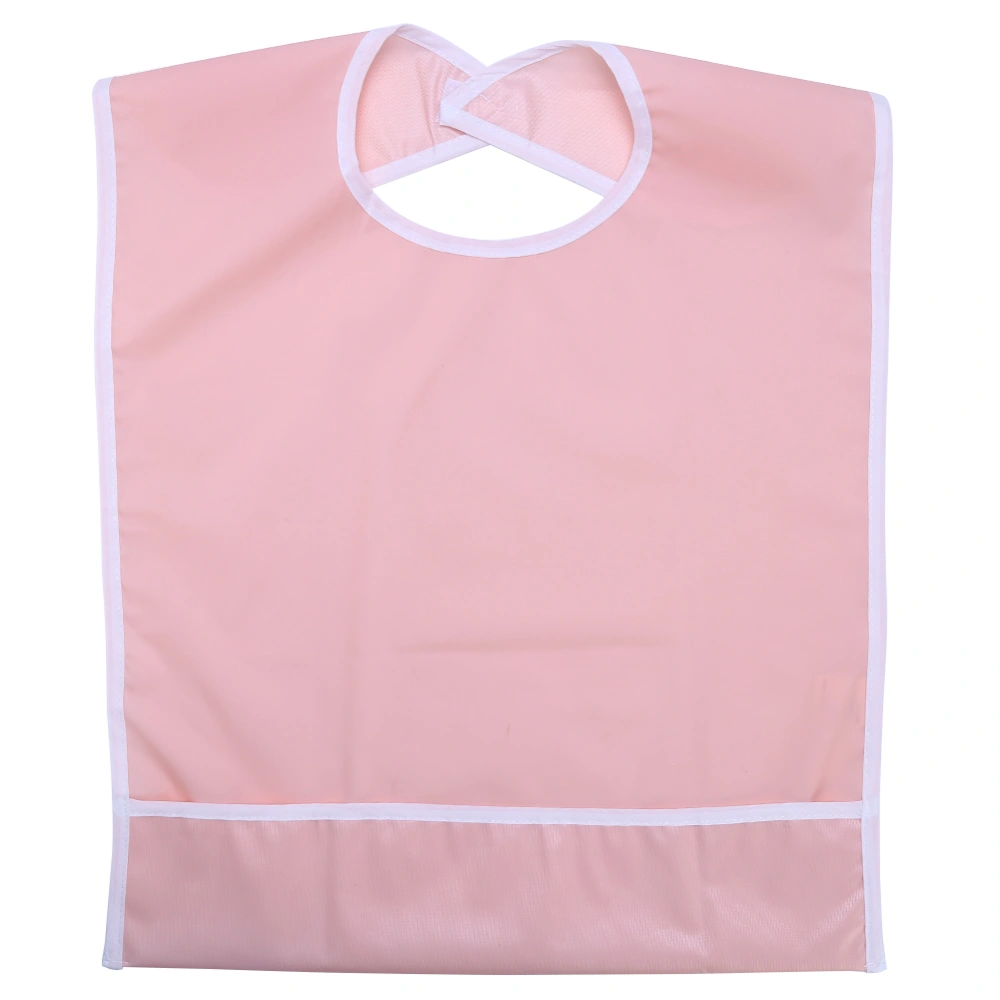 Waterproof Adult Elder Mealtime Bib Clothes Clothing Protector Dining Aid (Orange Pink)