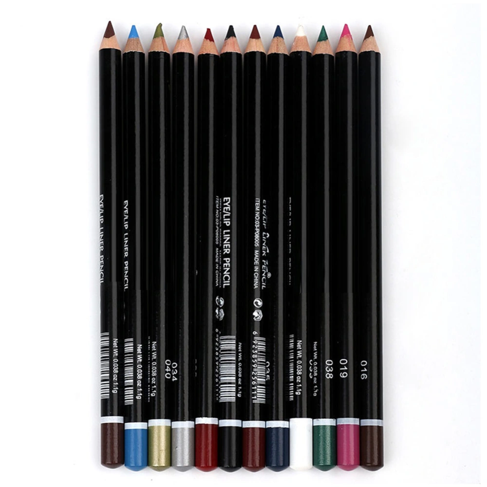 12pcs Eyeliner Pencil Waterproof Eye Liner Pen Makeup Beauty Cosmetics Tool (Multi color)