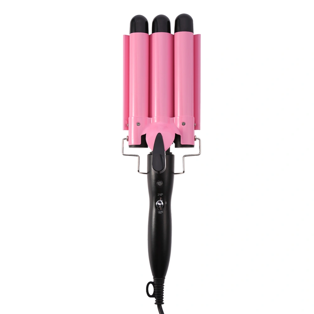 Tourmaline Ceramic Temperature Adjustable Triple Pipe Hair Curler Hair Curling Iron EU Plug 110‑220V (25mm)