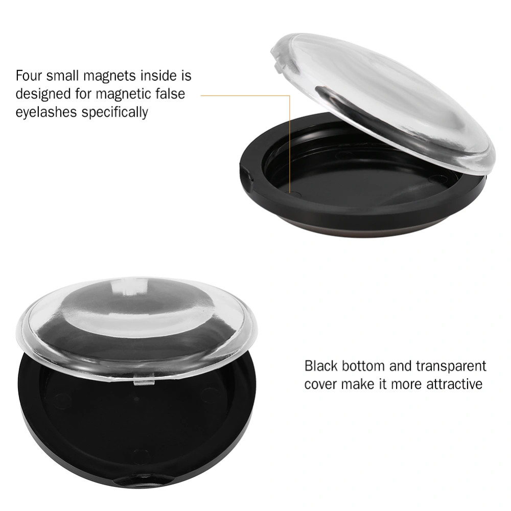 Professional Magnetic Magnet Stone False Eyelashes Extension Round Storage Box Case