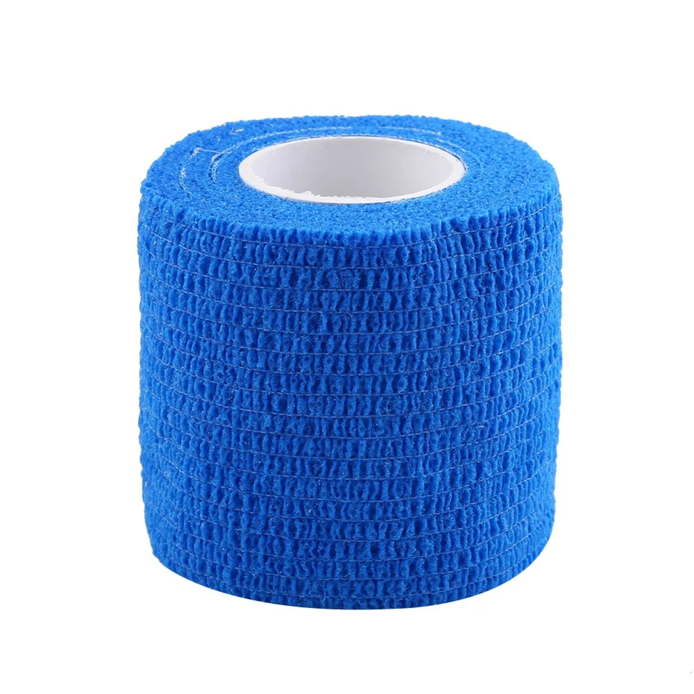 5 Rolls /set Waterproof Self Adhesive Bandage Tape Finger Joints Wrap Sports Care(Blue)