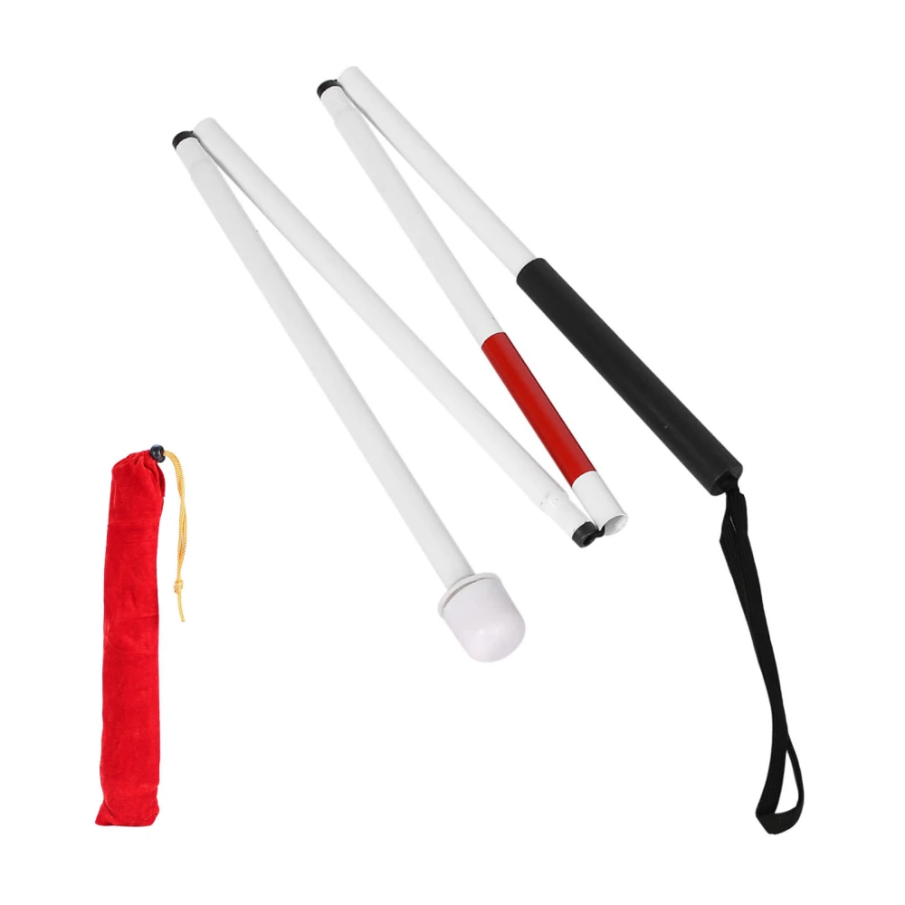 127cm 4-Sections Aluminum Alloy Folding Cane Walking Stick For The Blind