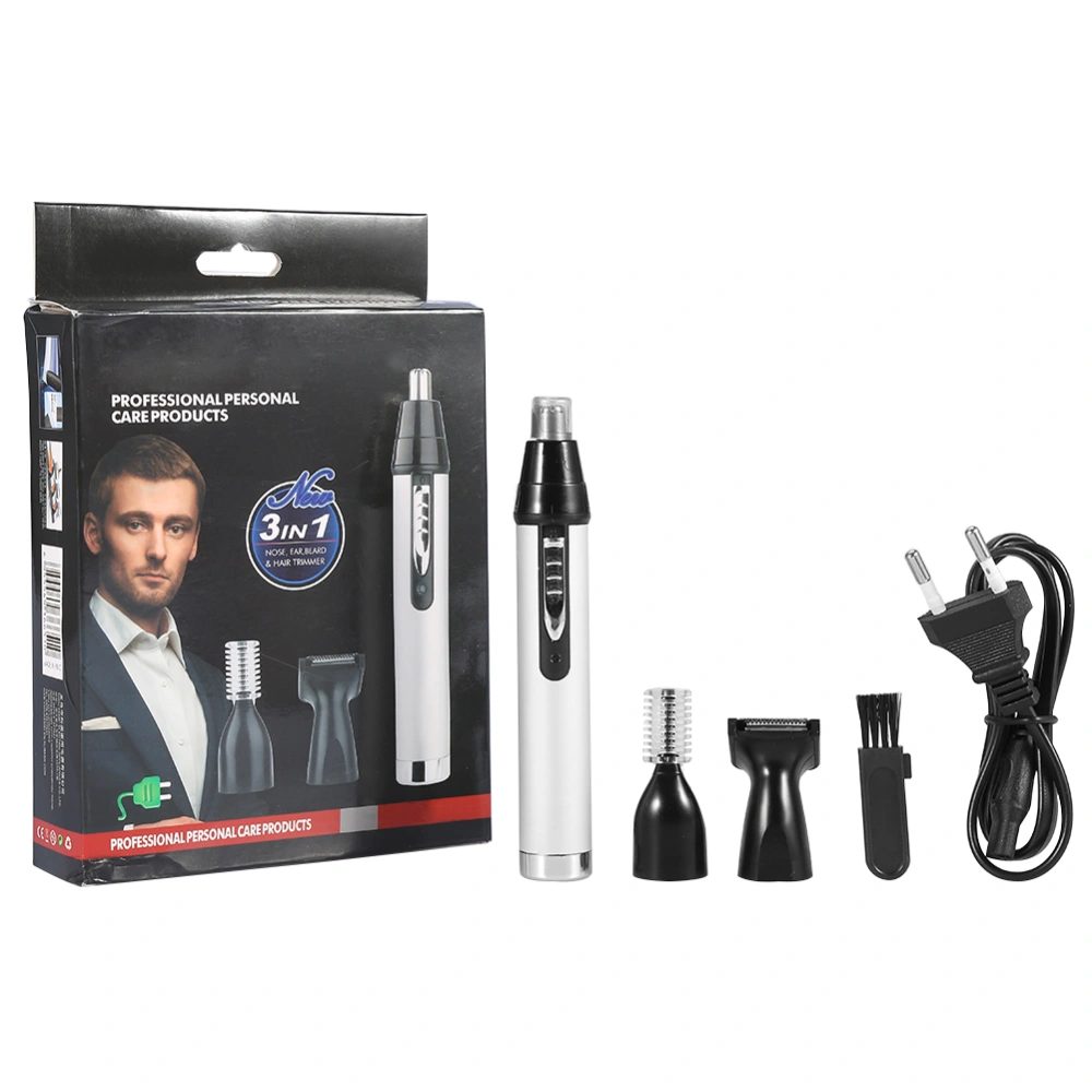 3 In 1 Rechargeable Mens Hair Removal Nose Ear Temple Trimmer Electric Clipper Grooming Kit