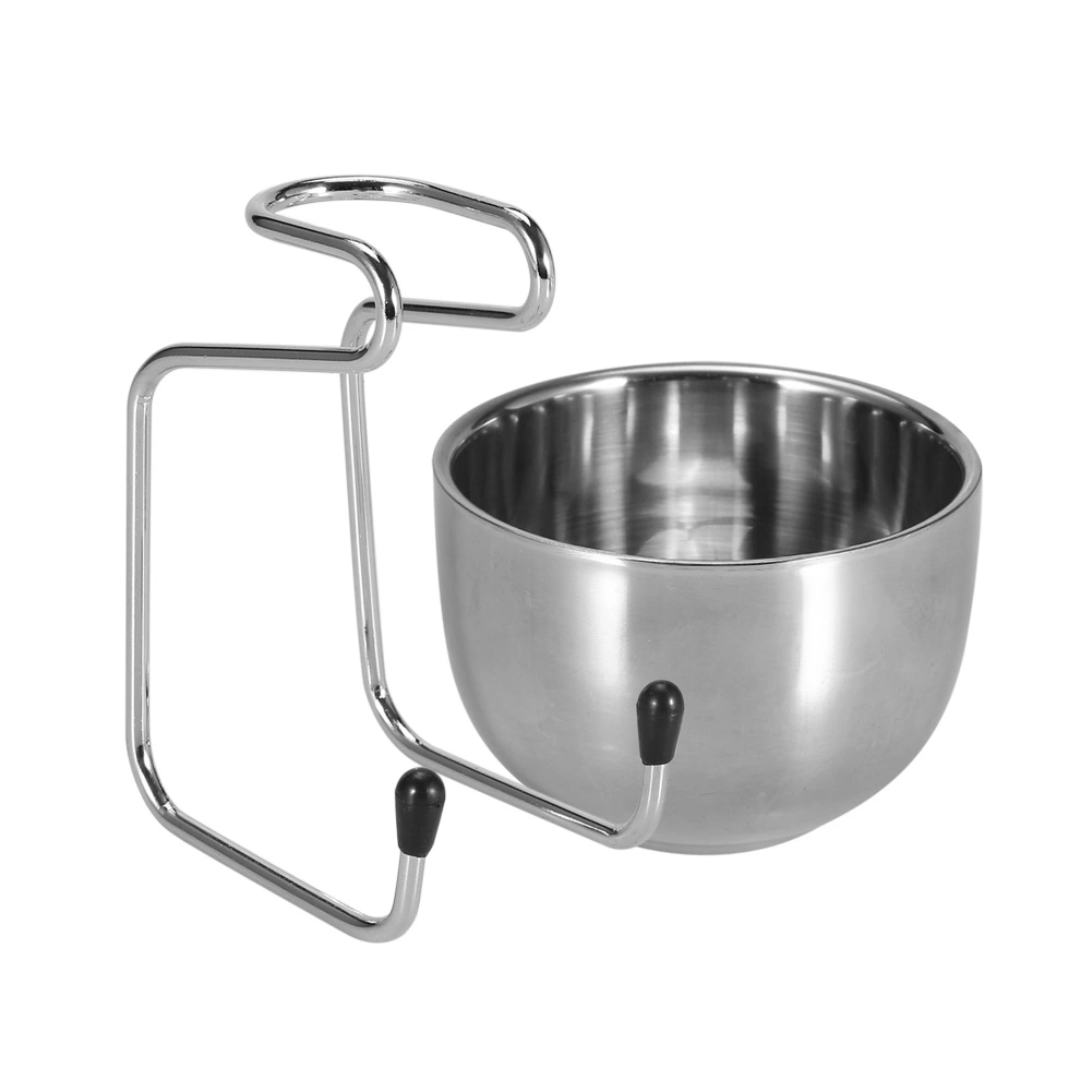 Stainless Steel Shaving Brush Stand Holder Safety Razor Brush Bowl Grooming Set