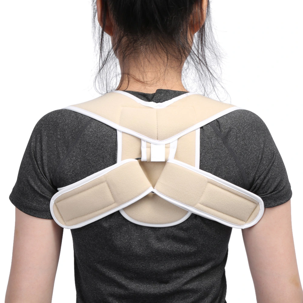 New Adjustable Children Adult Poor Posture Back Shoulder Support Correction Belt(Skin Color L)