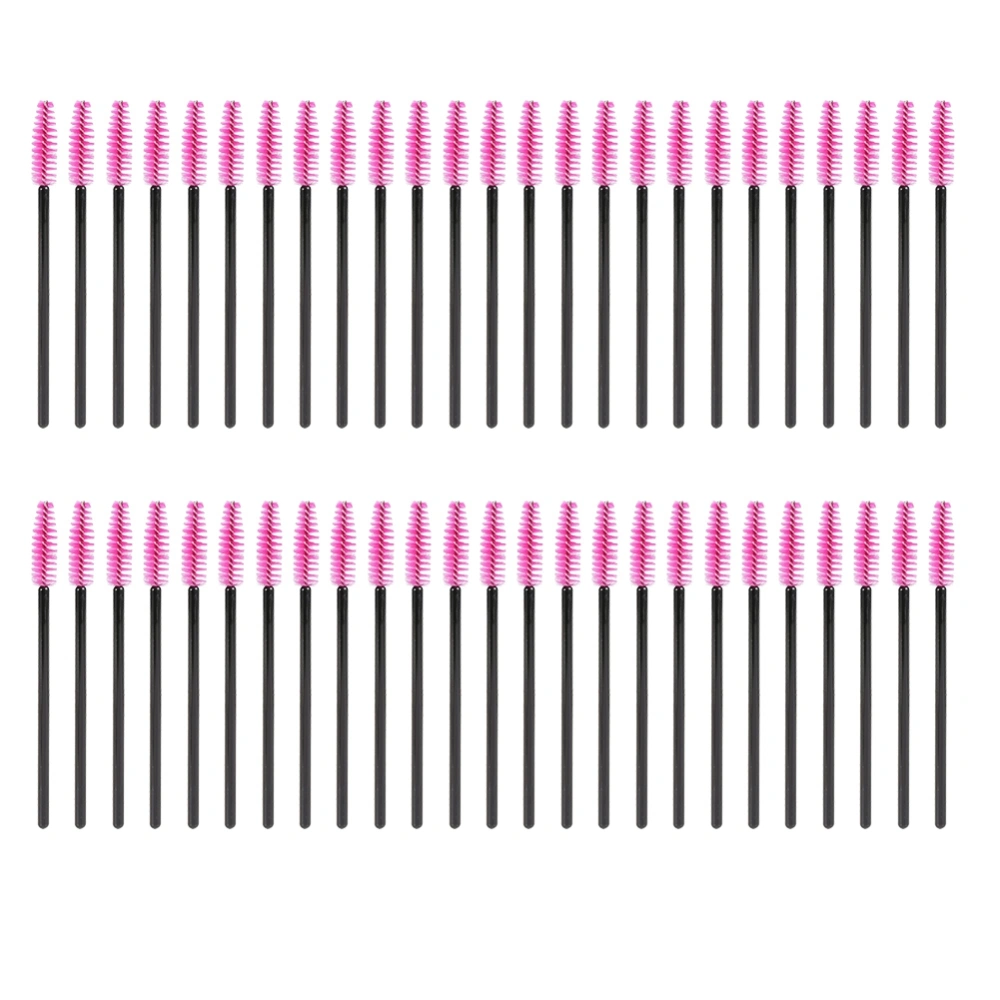 50Pcs/Set Disposable Eyelashes Brush Mascara Applicator Eyes Makeup Tool Black Rose Red