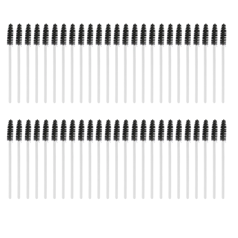 50Pcs/Set Disposable Eyelashes Brush Mascara Wands Applicator Eyes Makeup Tool White Black