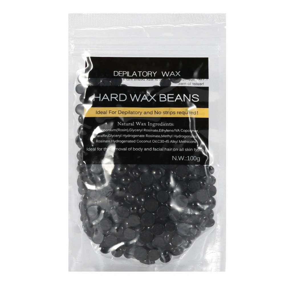 100g/Bag No Strip Depilatory Arm Leg Hair Removal Hard Wax Waxing Beans(Black Color)