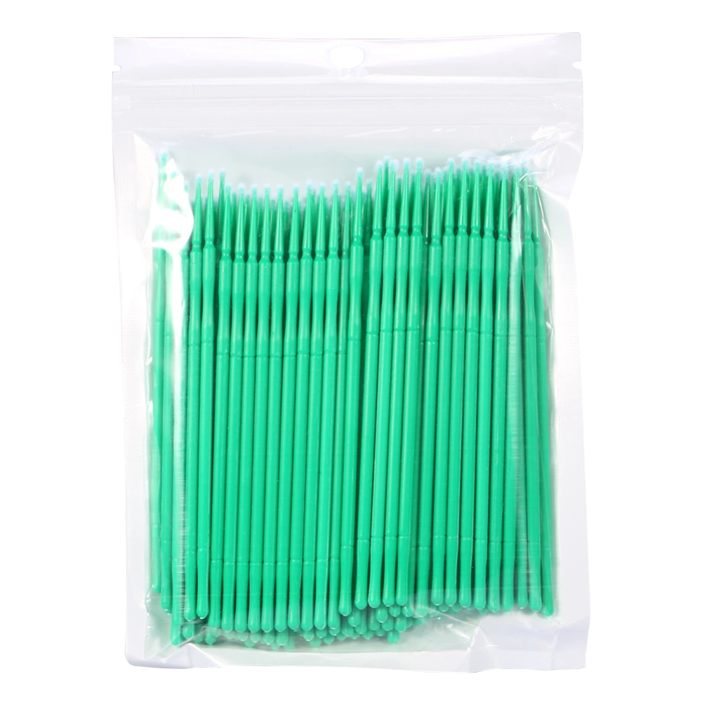 100PCS/Bag Women Durable Disposable Extension Mascara Brush Eyelash Glue Cleaning Stick(Green)