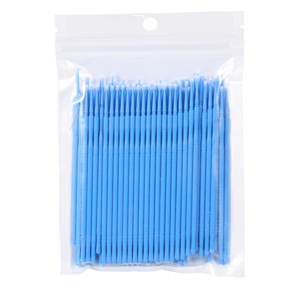 100PCS/Bag Female Micro Disposable Extension Mascara Brush Eyelash Glue Cleaning Stick(Blue)