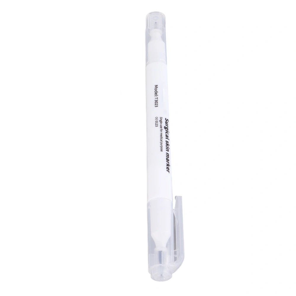 Surgical Piercing Skin Marker Pen With Ruler Tattoo Accessories Double Ended White Handle