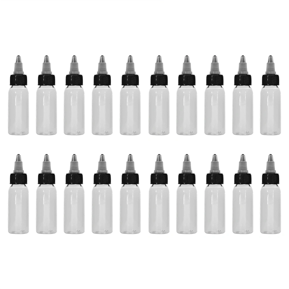 30ml White Twist Cap Empty Plastic Tattoo Ink Pigment Makeup Clear transparent Bottle(20Pcs)