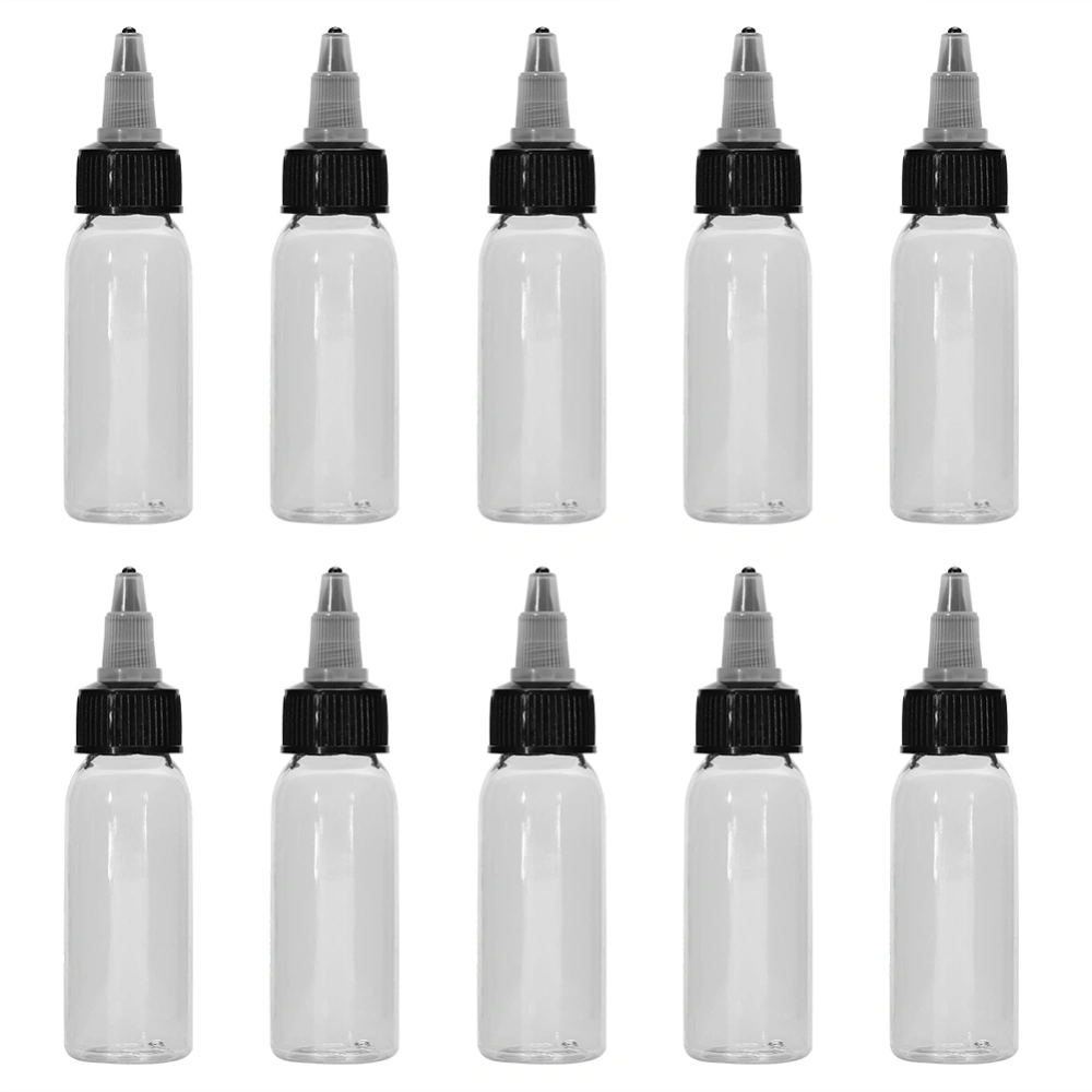 30ml New White Twist Cap Empty Plastic Tattoo Ink Pigment Clear transparent Bottle(10Pcs)