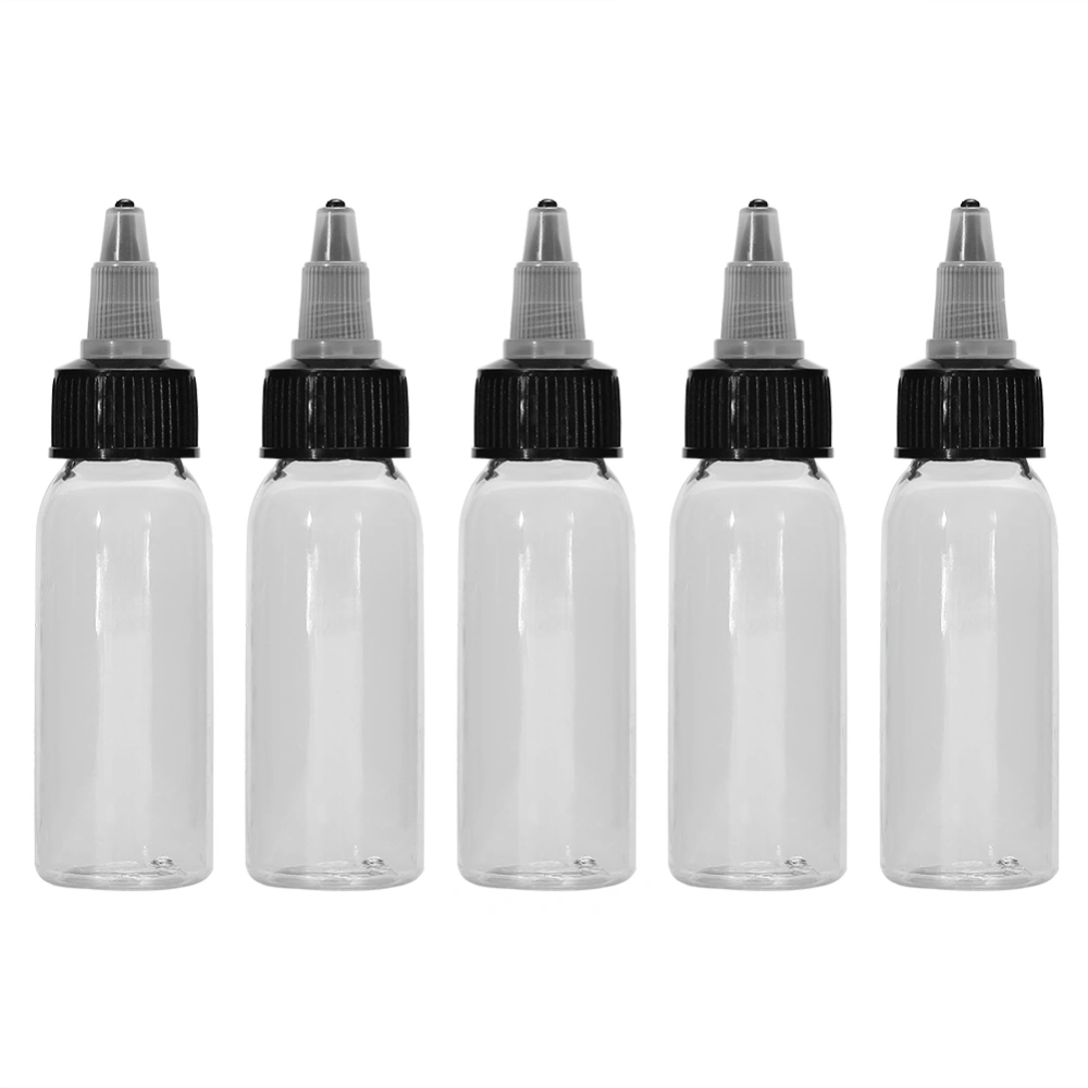 30ml New White Twist Cap Plastic Tattoo Ink Pigment Makeup Clear transparent Bottle(5Pcs)