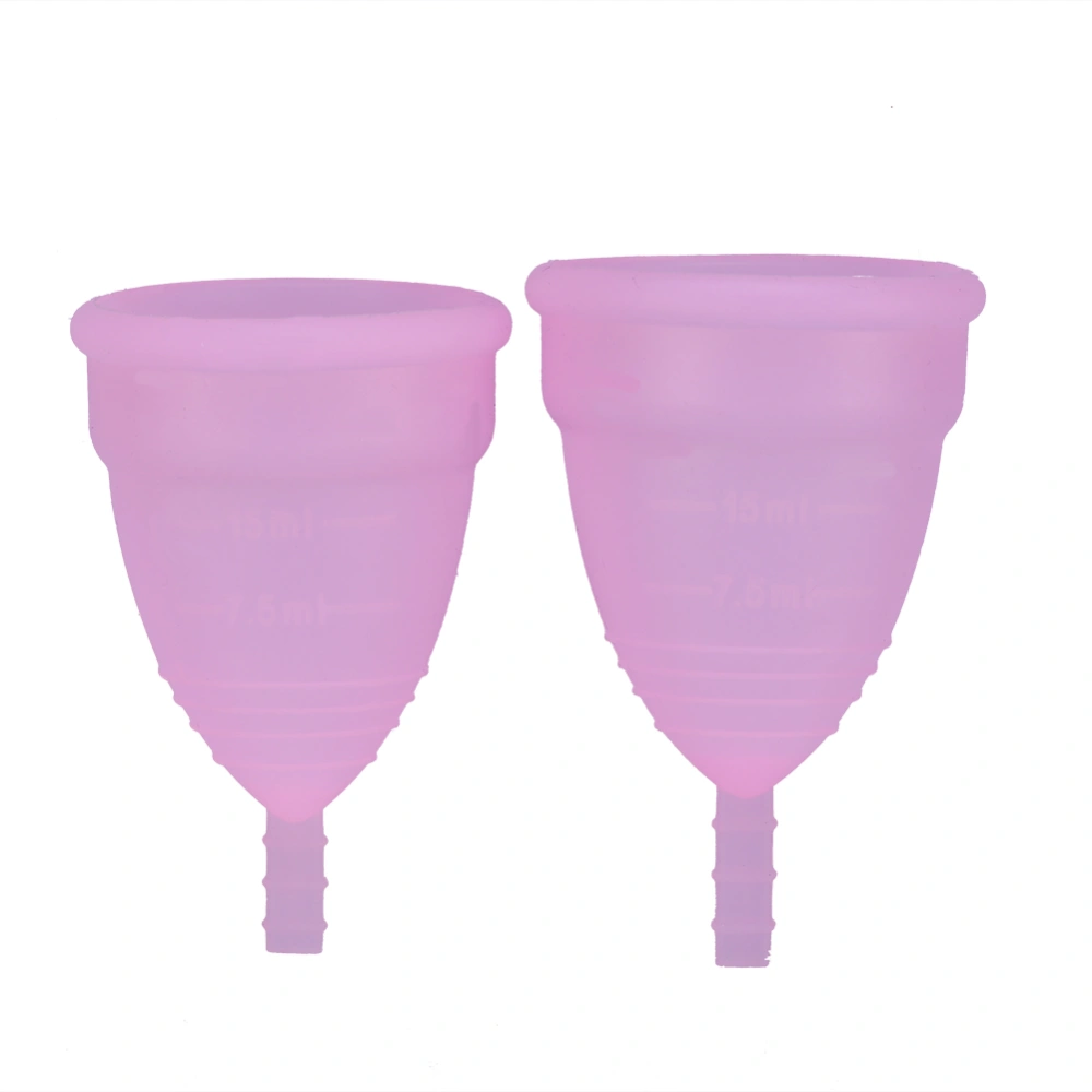 2PCS/Set Reusable Leakproof Female Women Menstrual Cup Menstruation Care Tool(Pink)