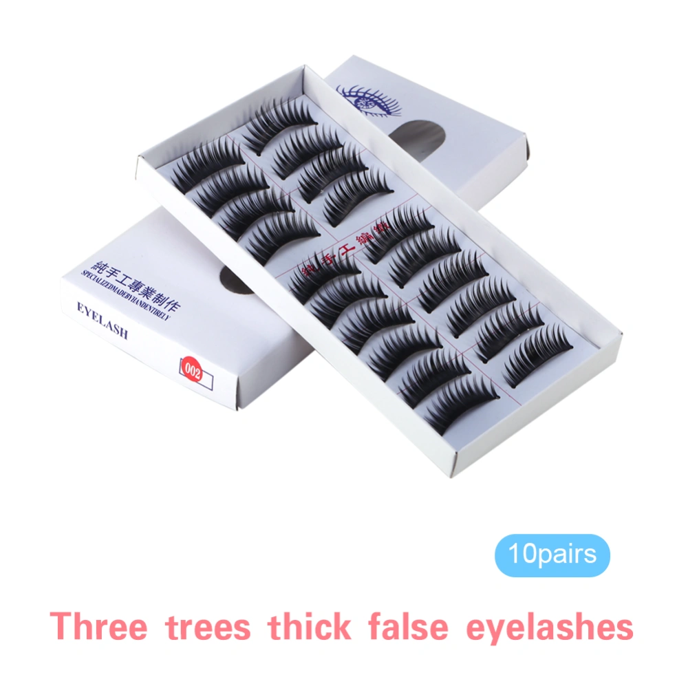 10 Pairs Handmade Soft Natural Thick Long False Fake Eyelashes Eye Lashes Makeup