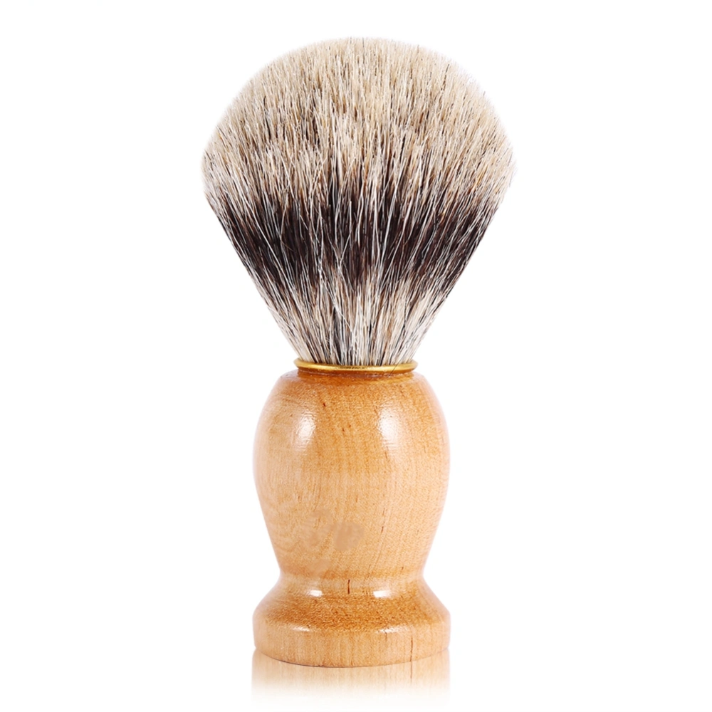 1Pc Men's Professional Wooden Handle Shaving Brush Faux Badger Hair Barber Beauty Tool