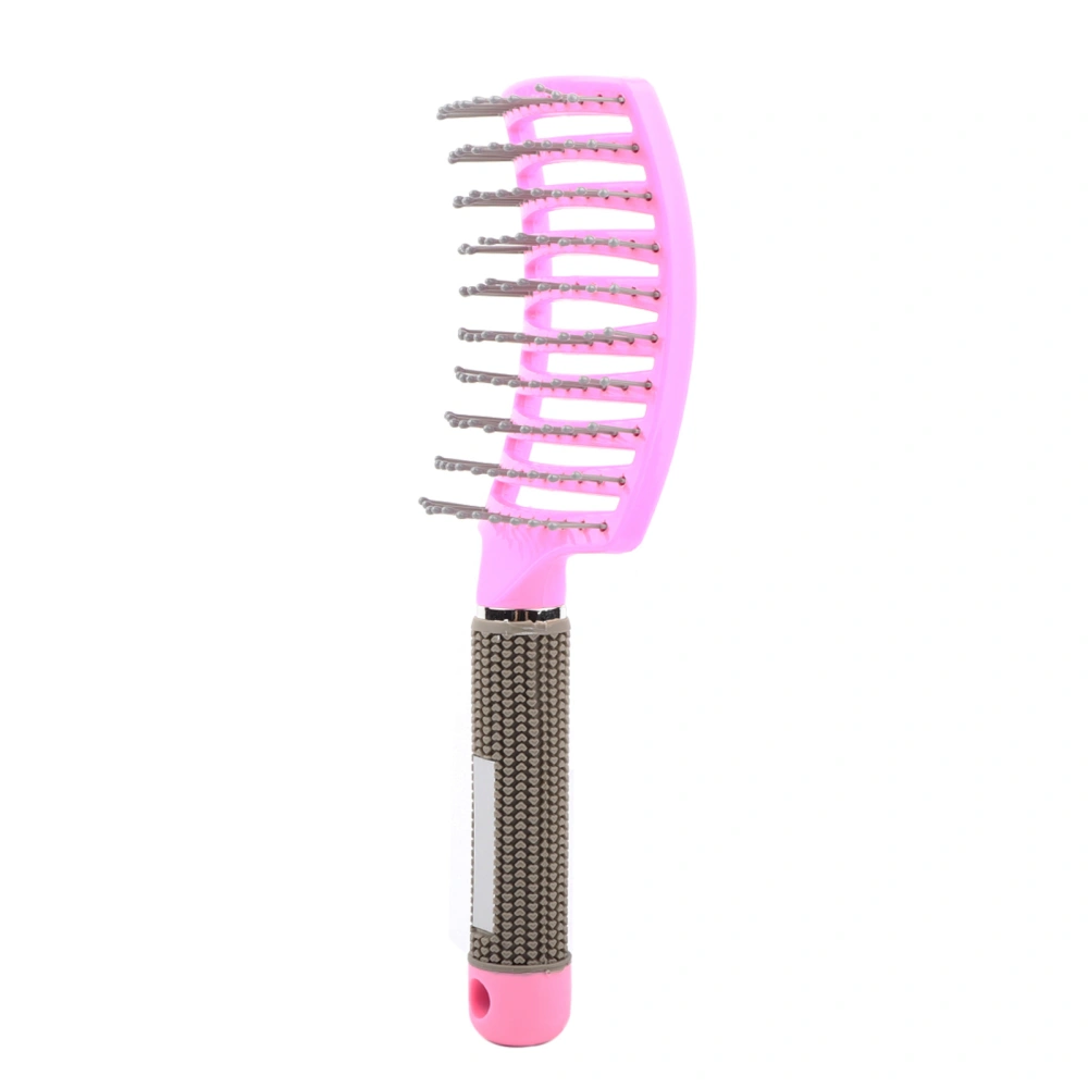 Fashion Curved Vent Hair Care Comb Massage Hairbrush Salon Hairdressing Styling Tool(Pink)