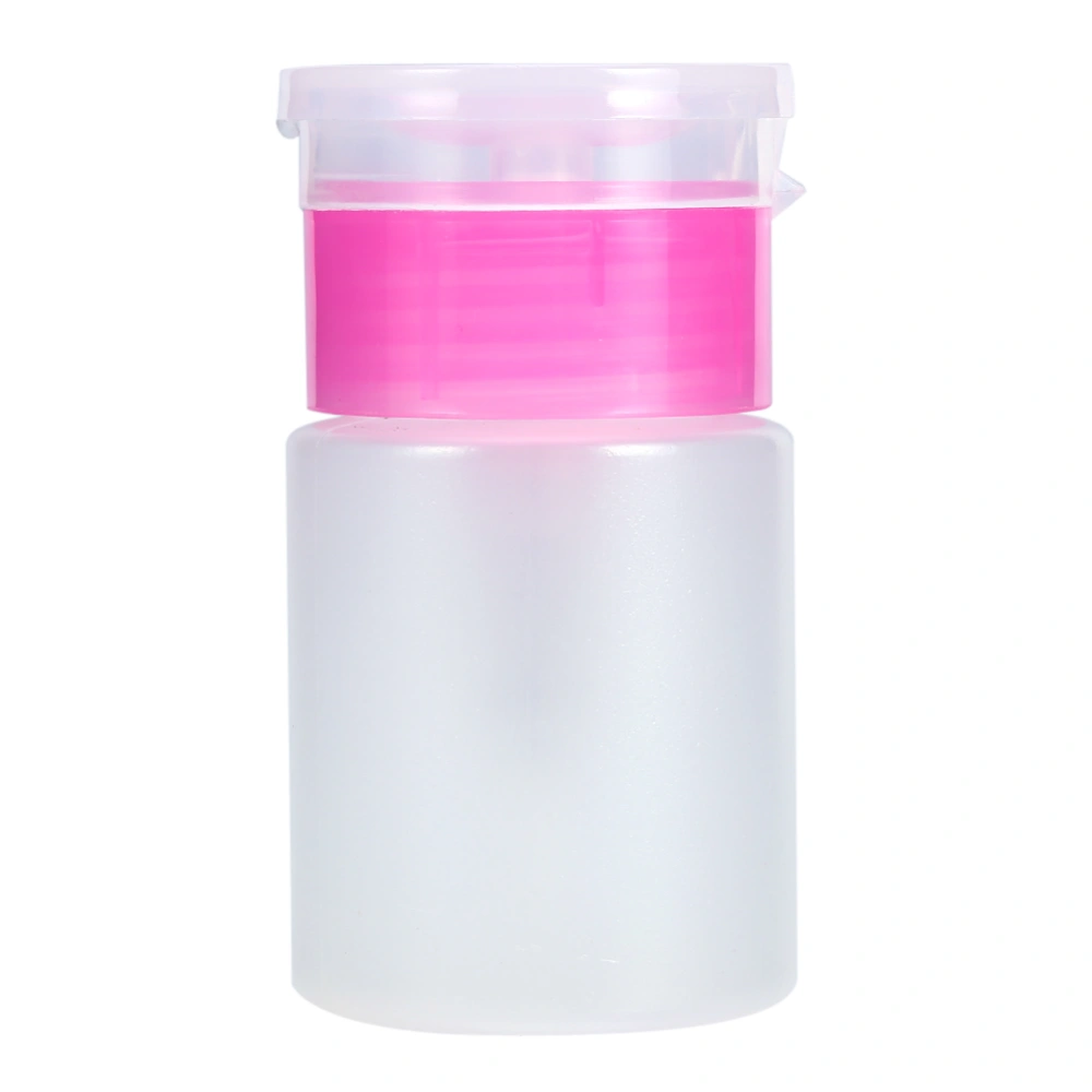 60ML Pump Dispenser Nail Art Polish Remover Alcohol Liquid Cleaner Handy Press Container (Pink)