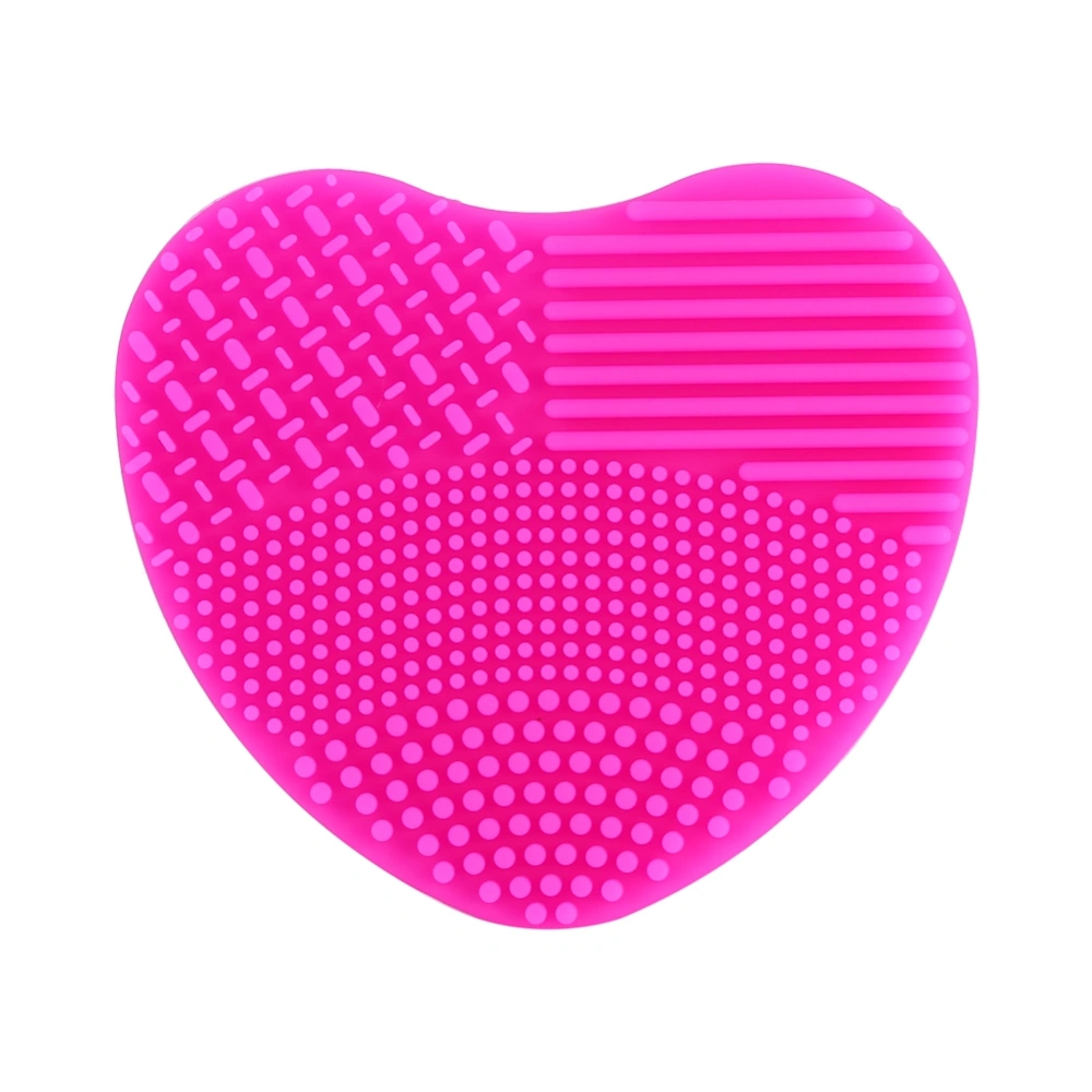 Makeup Brush Cleaner Silicone Cosmetic Foundation Powder Remove Board Washing Scrubber (Rose)