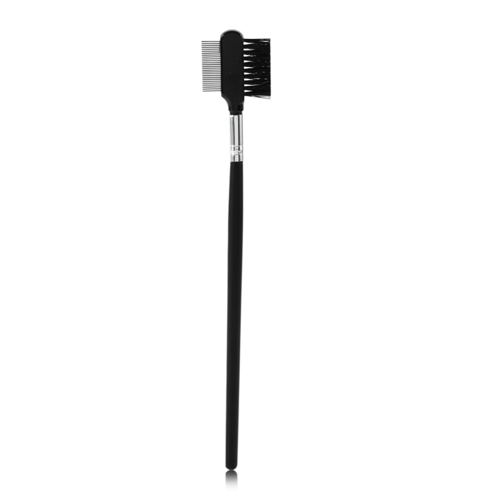 High Quality Eyelash Eyebrow Brush Comb Wood Handle Double Head Extension Metal Steel Makeup