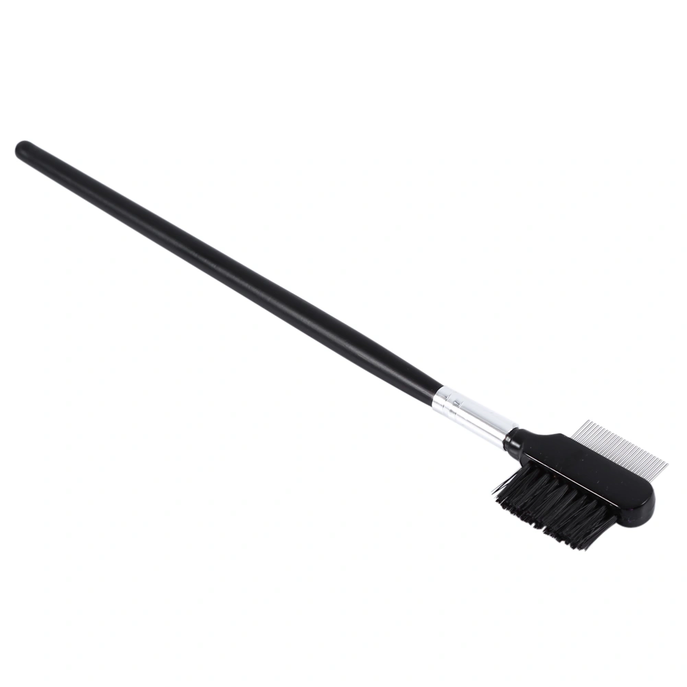 High Quality Eyelash Eyebrow Brush Comb Wood Handle Double Head Extension Metal Steel Makeup