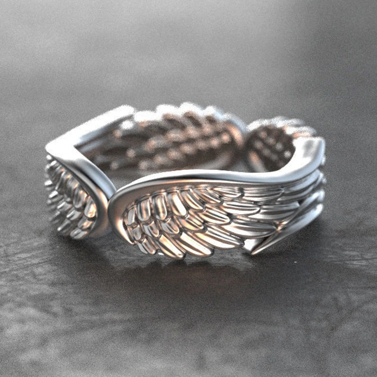 Angel Wings Ring，Angel Wing Silver Ring, Angel Wing Jewelry, Wings Ring，feather Ring，cupid Ring，wing Jewelry ，Fashion Women Ring， Feather Jewelry ， Wings