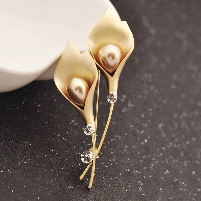 Luxury Exquisite Tulip Brooches Trendy Clothing Accessories Brooches Pin Party Dress Broach Gift Jewelry