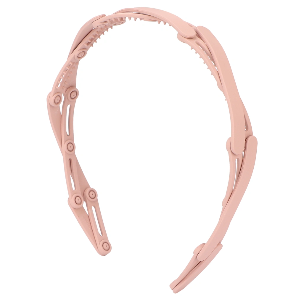 Compact Folding Headband Retractable Pocket Headband Hair Hoops Headpiece for GirlsPink