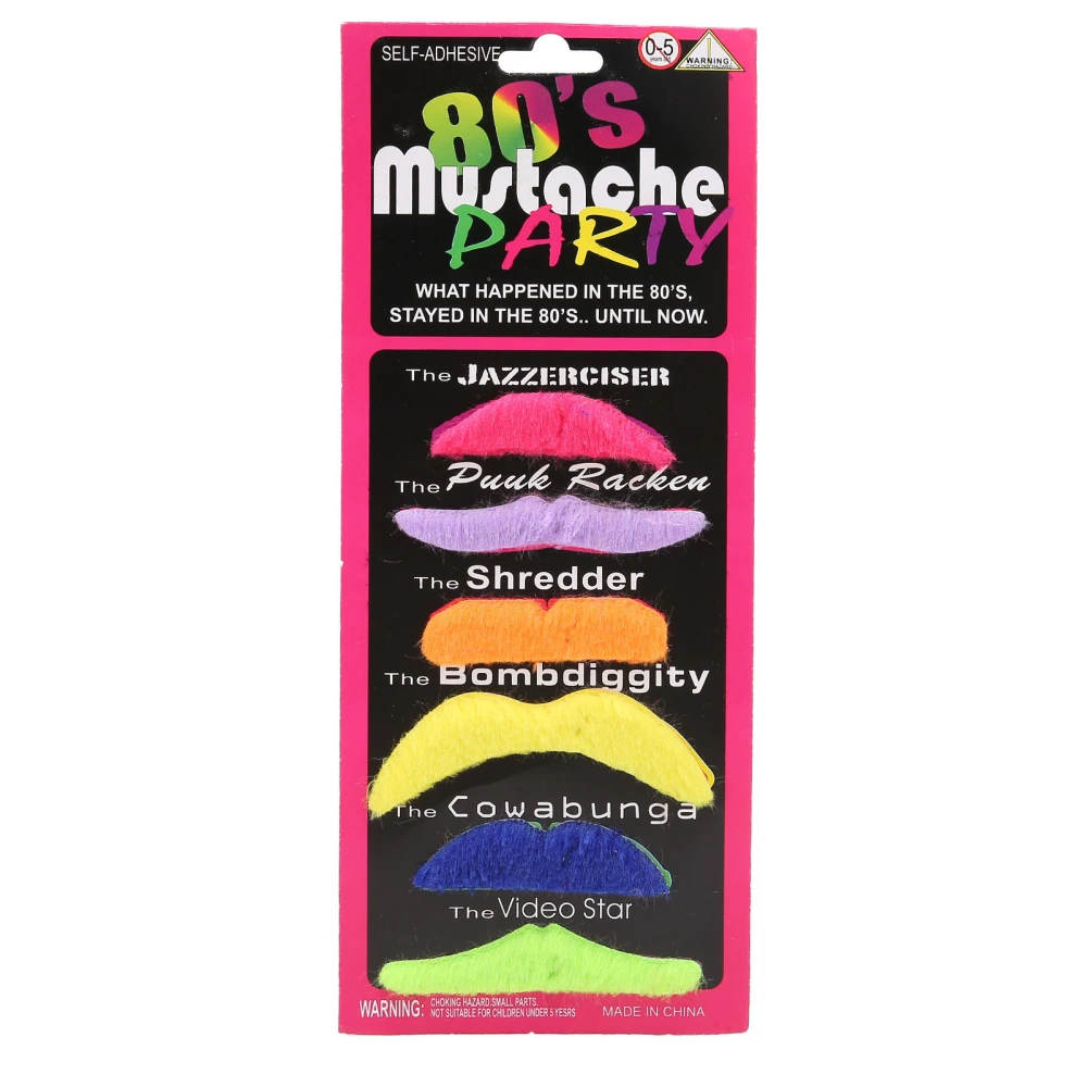 Colorful Fake Mustaches Self Adhesive False Mustaches Stick for Christmas Halloween Party