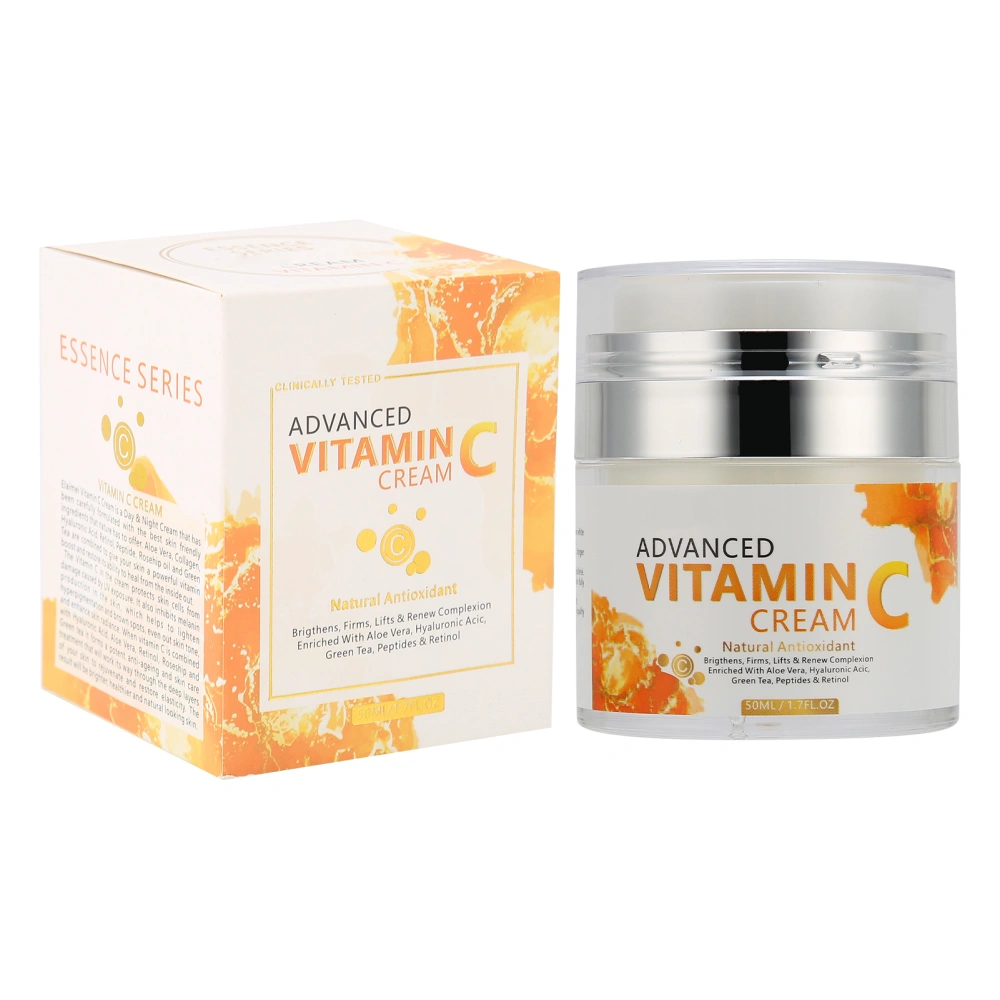 Vitamin C Brightening Facial Cream Skin Moisturizing Hydrating Nourishing Cream 50ml