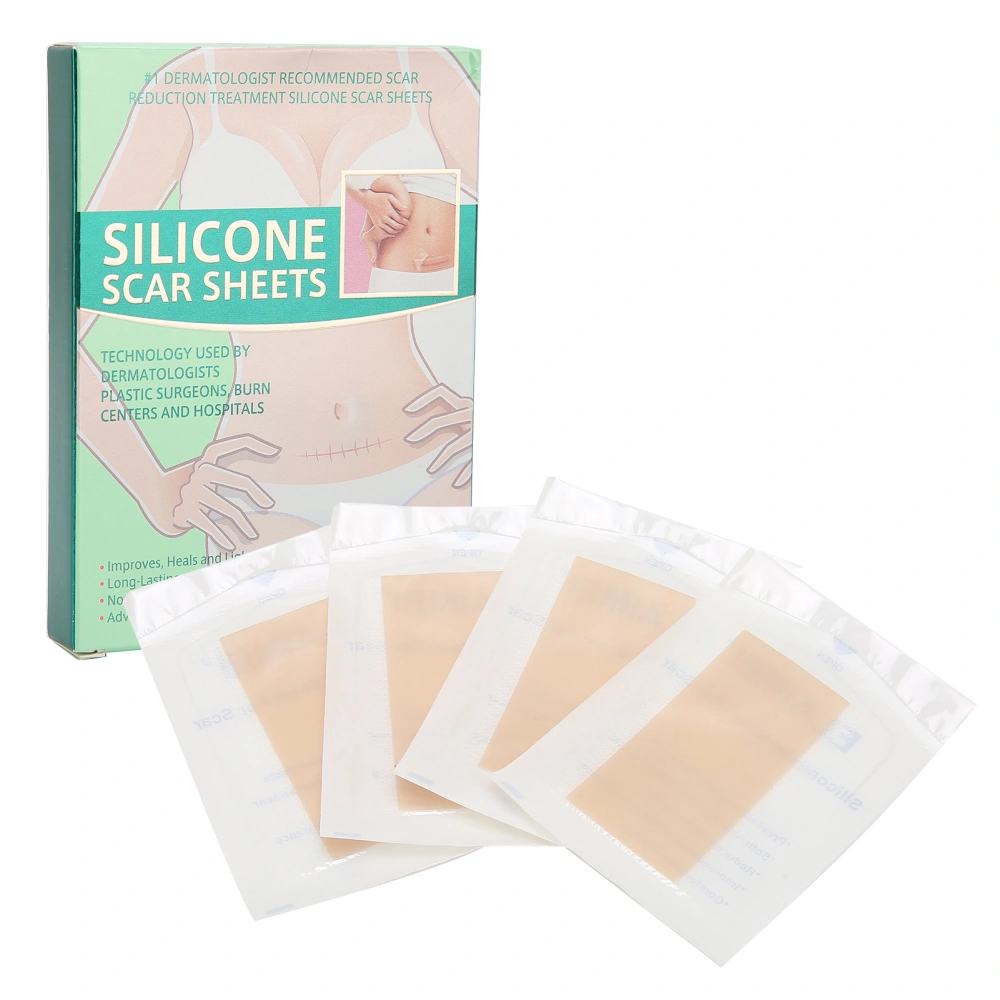 4 Pcs Elaimei Silicone Scar Sheets Stretch Marks Remover Post Surgery Scars Treatment