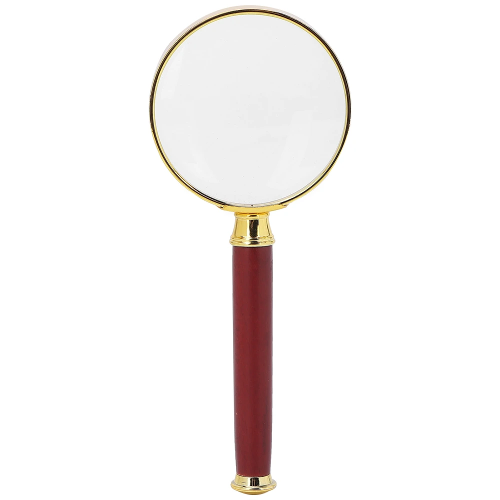 10X Handheld Magnifying Glass Reading Magnifier with Wooden Handle