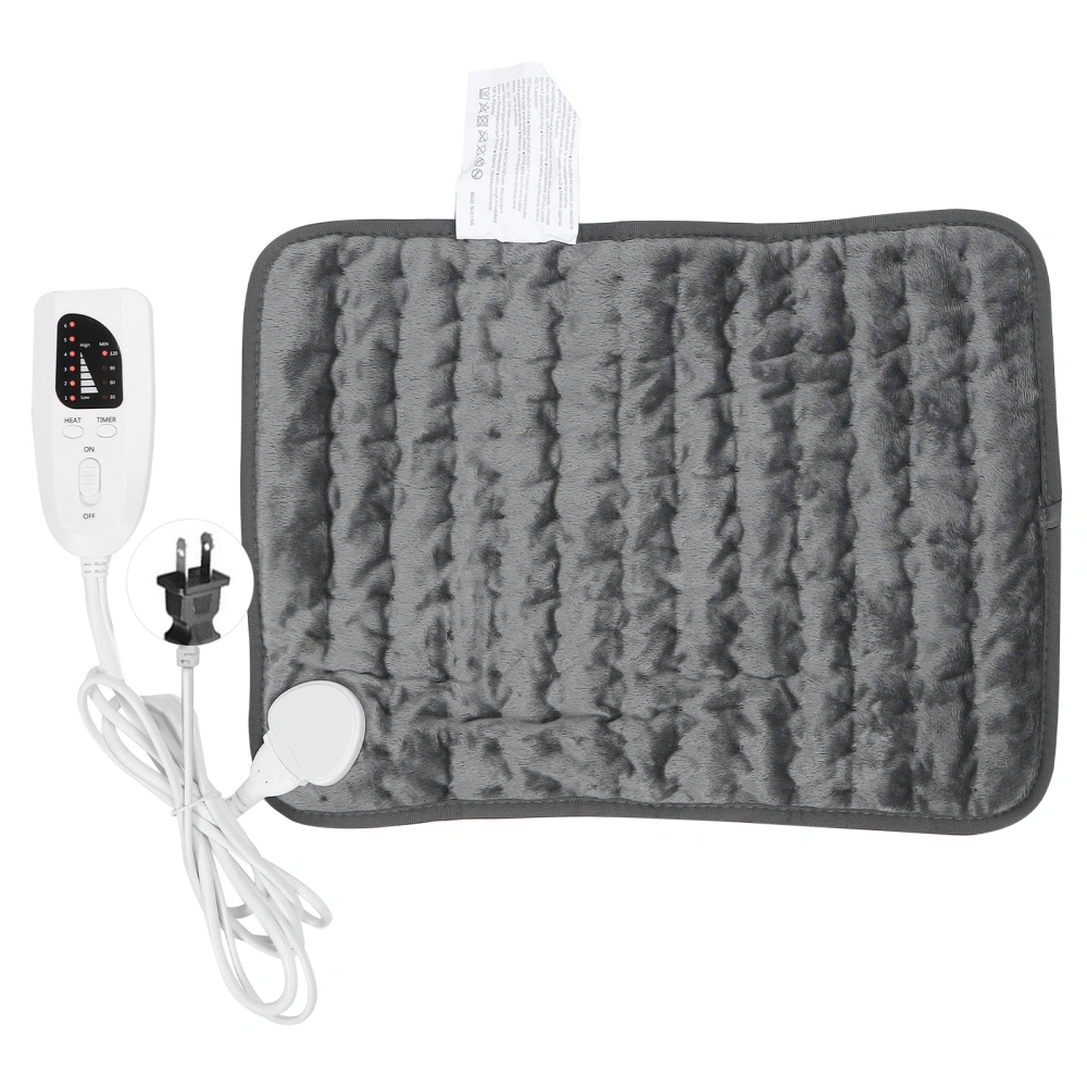 6 Gear Temperature Adjustment Heating Pad Darkgray Timing Electric Pad with AutoShutoff(US Plug 110V)