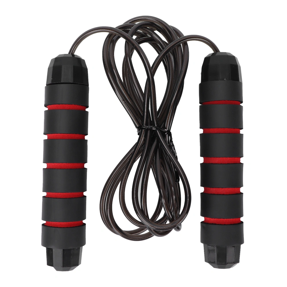 Jump Rope Steel Wire Adjustable Length Foam Anti Skid Handle Speed Jumping Rope Red