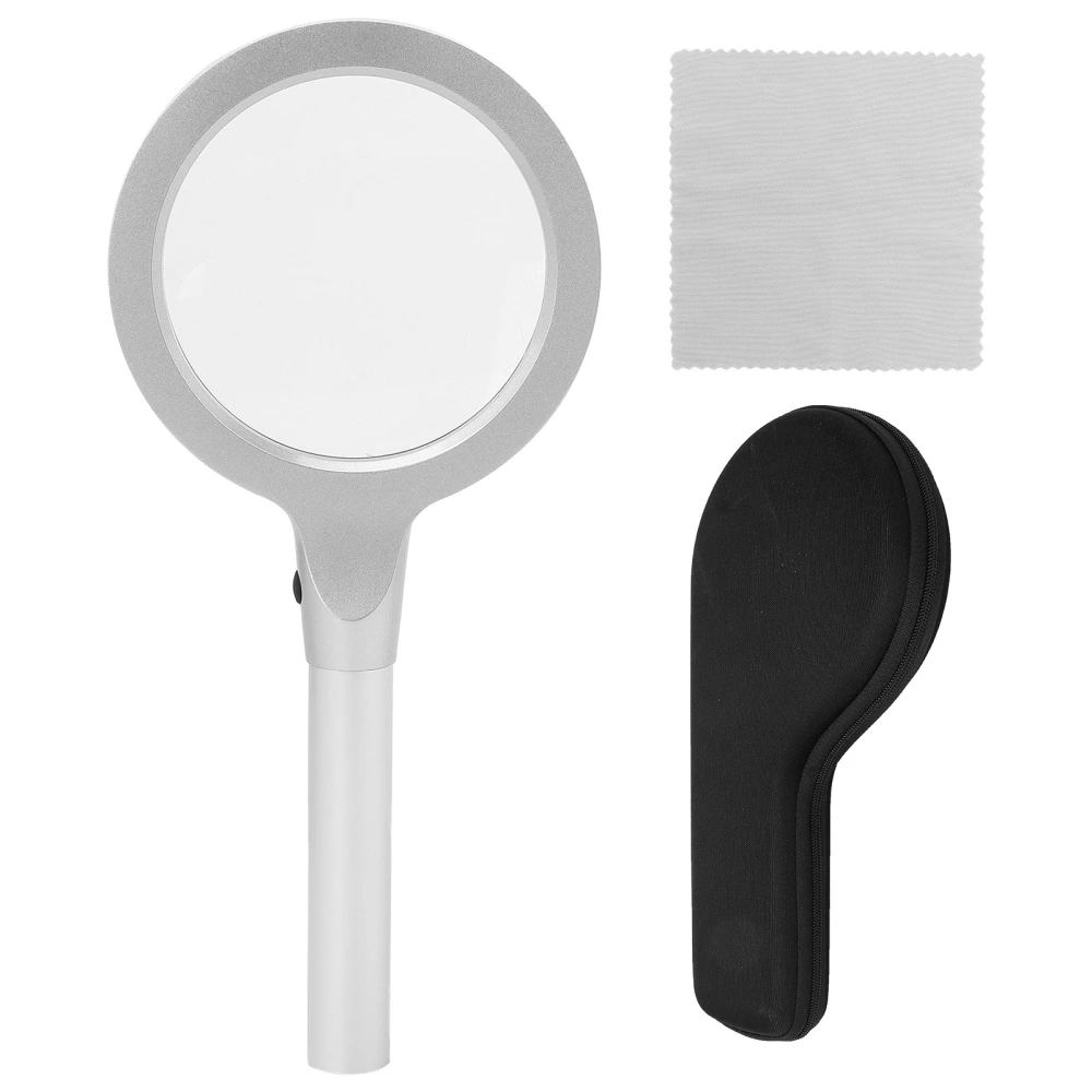 5X 10X Handheld Magnifying Glass 12 LED Illuminated Lighted Magnifier for Reading