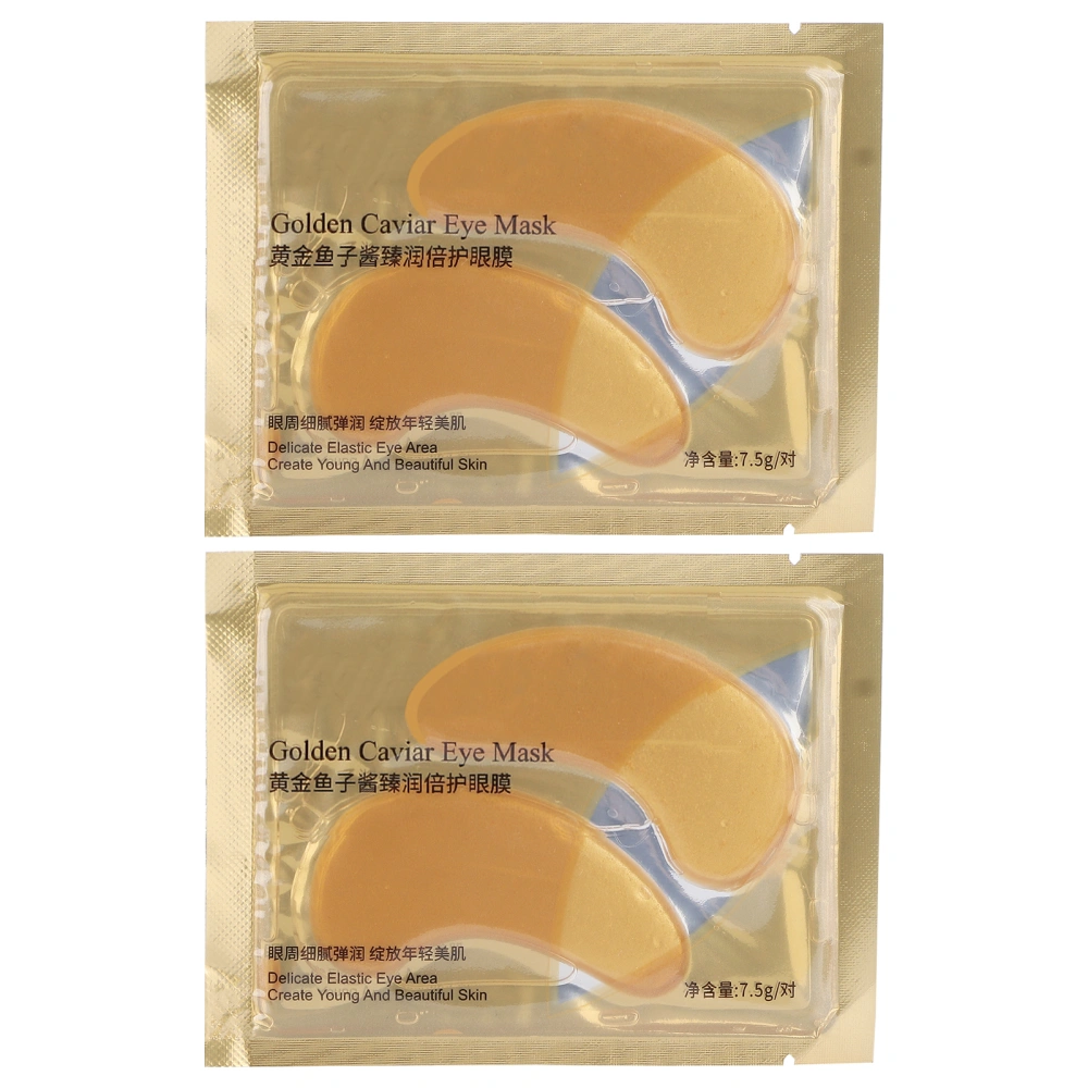 2pcs / Bag Gold Caviar Moisturizing Eye Mask Skin Firming Lifting Eye Patches for Dark Circle