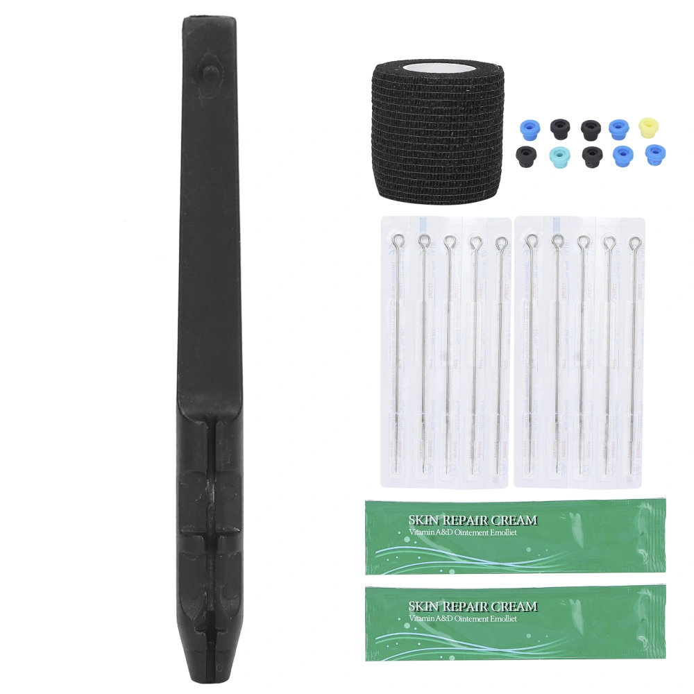 Professional Hand Stick Tattoo Kit DIY Tattoo Needle Tool Kit Tattoo Pen Supply Black