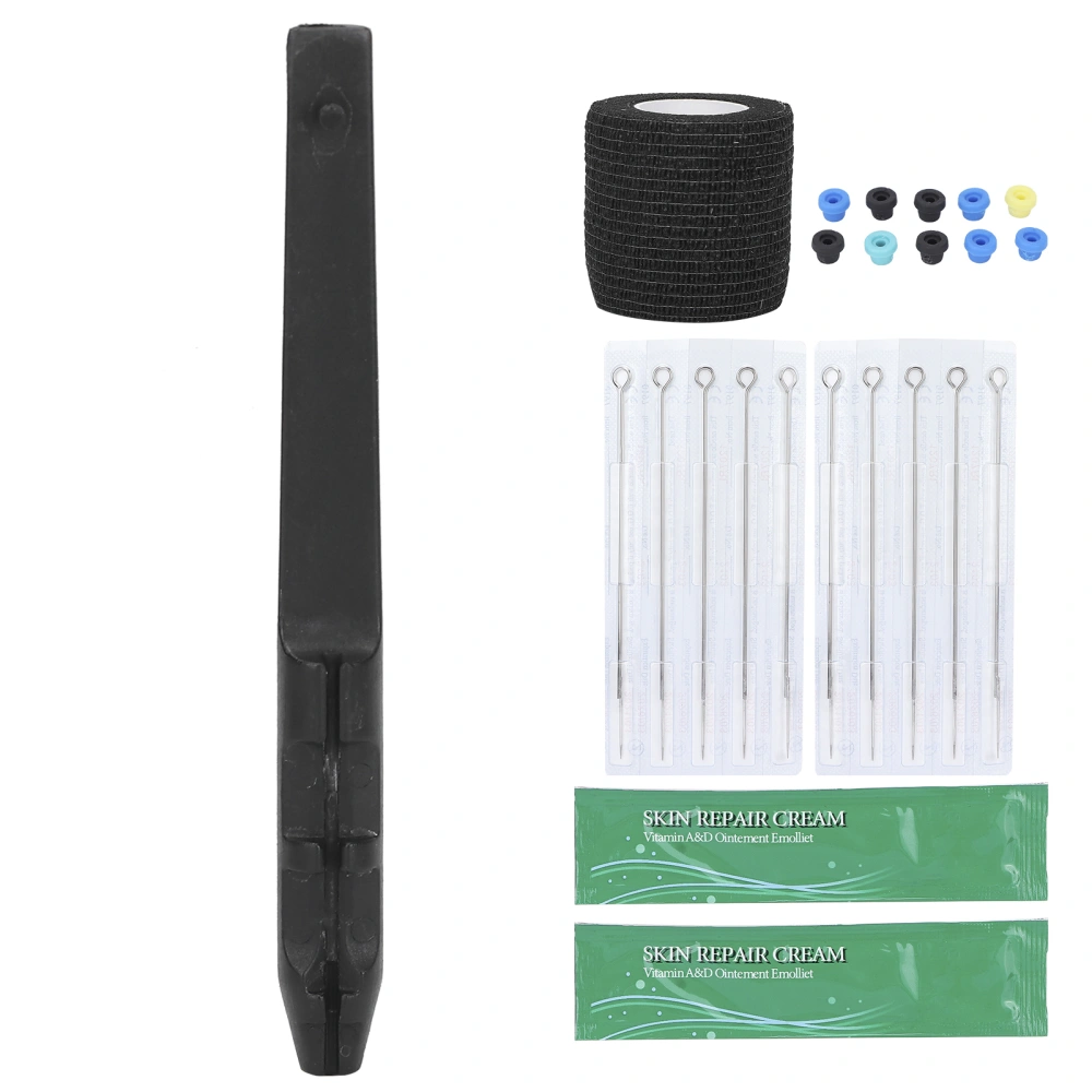 Professional Hand Stick Tattoo Kit DIY Tattoo Needle Tool Kit Tattoo Pen Supply Black