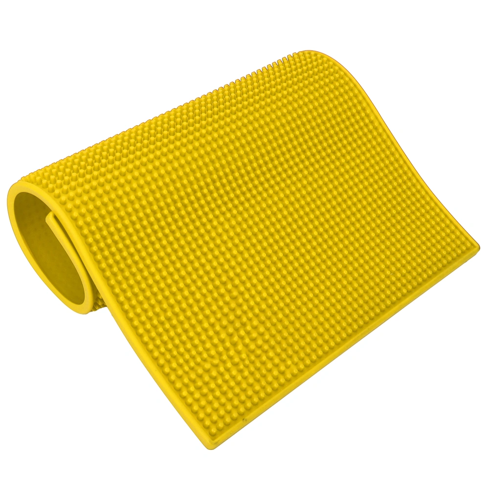 Hairdressing Tools NonSlip Mat Hair Clippers Scissors Combs Storage Pad for Barber Salon(Yellow )