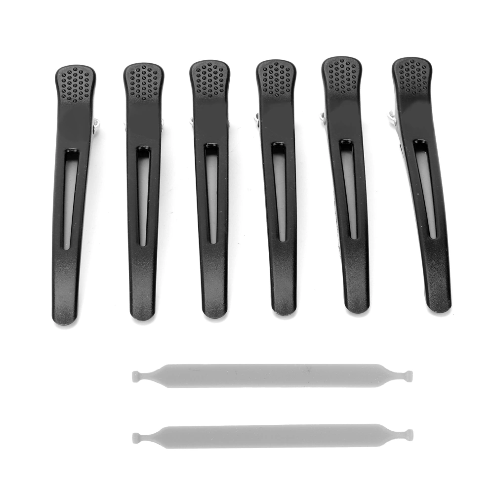 6Pcs Professional Hair Clips NonSlip Dividing Duckbill Hair Clips for Hair Cutting Styling(Black )