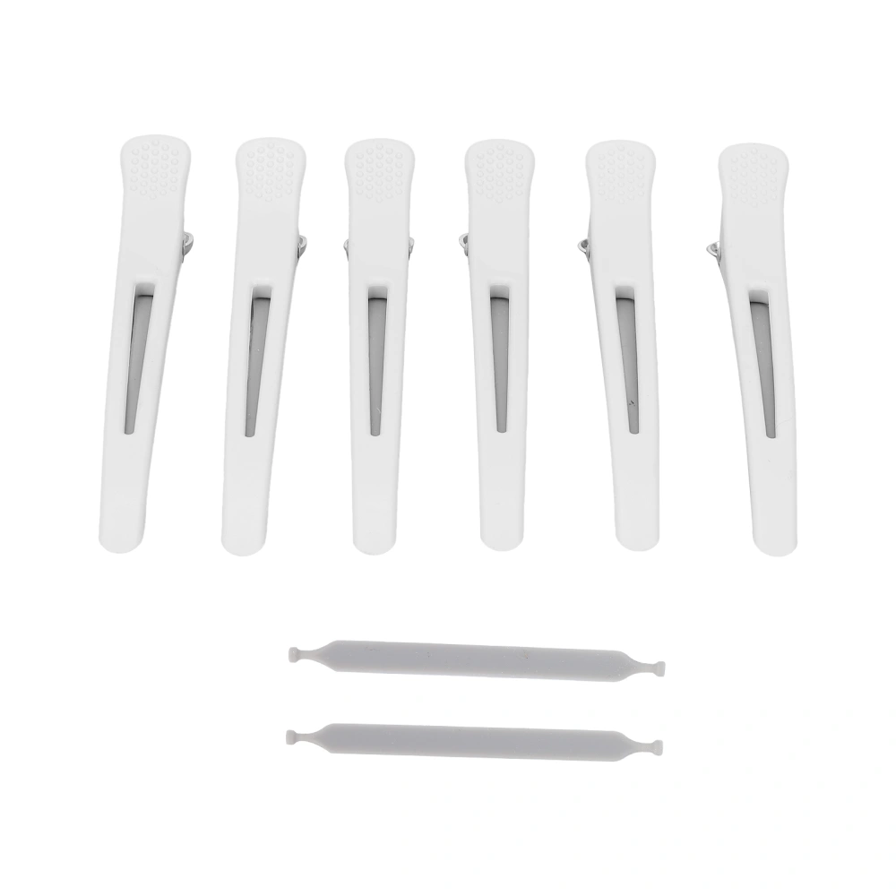 6Pcs Professional Hair Clips NonSlip Dividing Duckbill Hair Clips for Hair Cutting Styling(White )