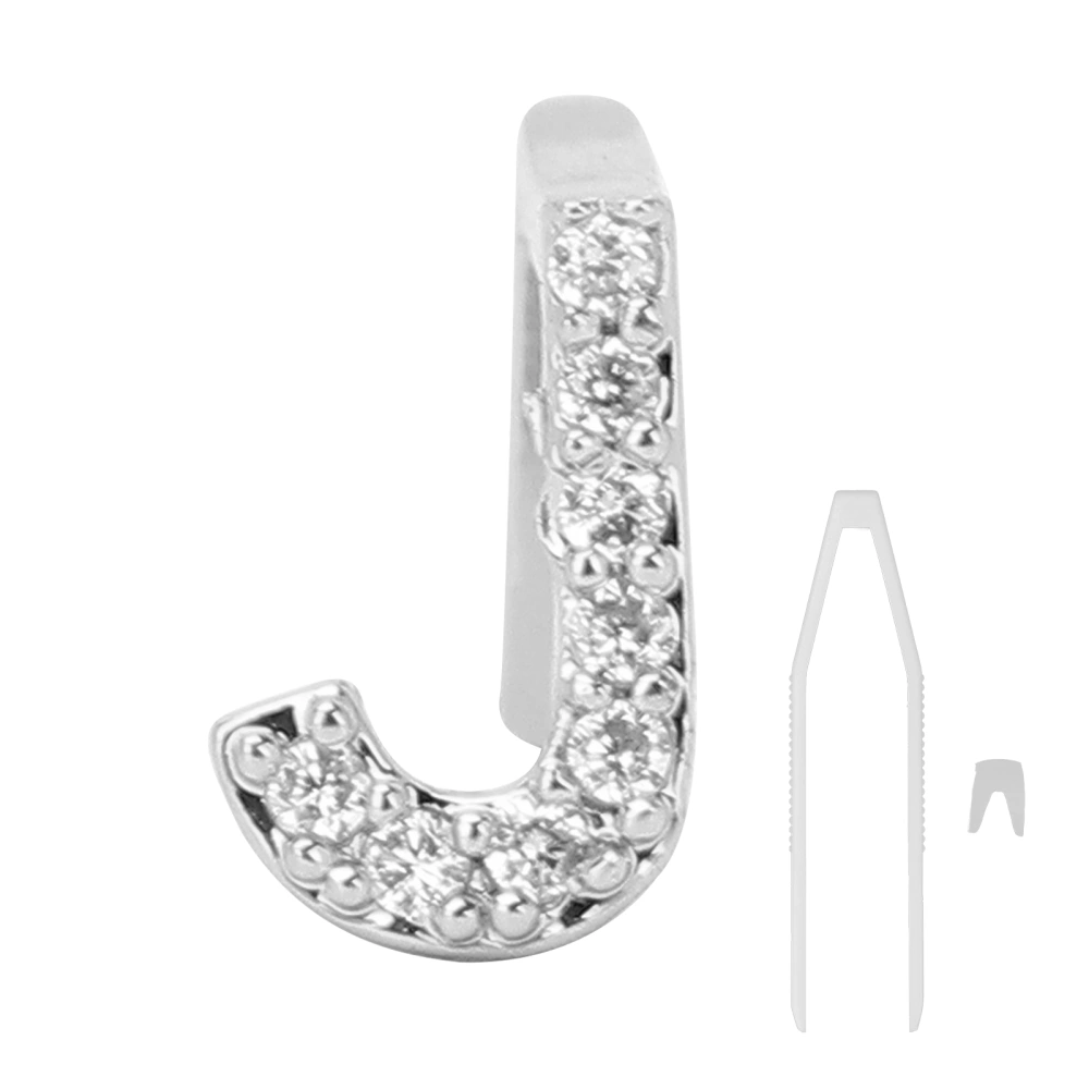 Capital Letter Hip Hop Tooth Removable Teeth Brace Decoration Teeth Accessory for Costume PartyJ Silver