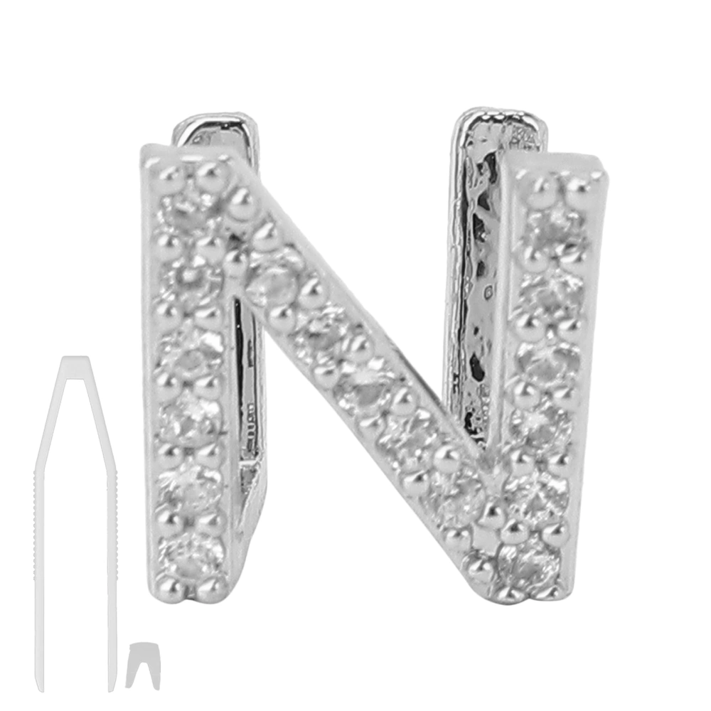 Capital Letter Shaped Hip Hop Tooth Halloween Hip Hop Decoration Teeth Brace AccessoryN Silver