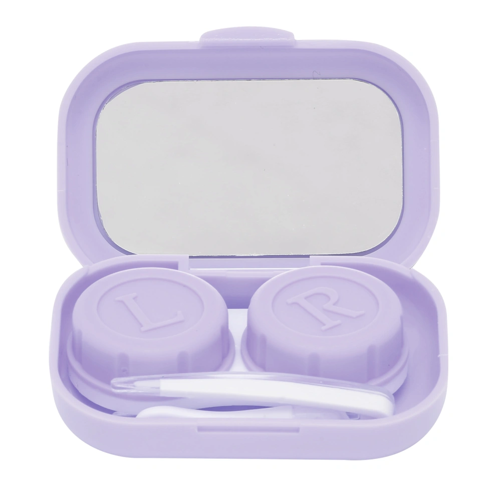 Contact Lens Case Cute Portable Contact Lens Container Holder Box Soak Storage KitPurple