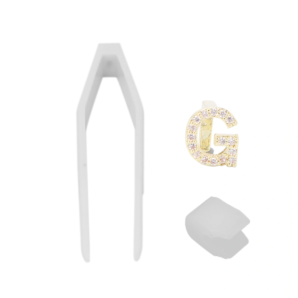 Plated English Letter G Teeth Brace Cosplay Festival Party Hip Hop Teeth DecorationGold