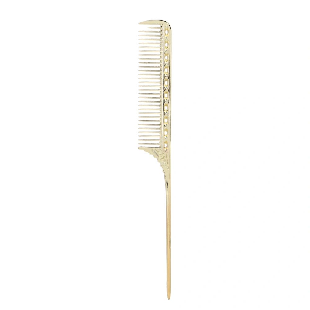 Professional Rat Tail Hair Comb Salon Hairdressing Styling Comb Barber Aluminum Metal CombGold